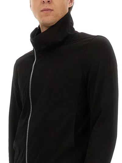 Rick Owens Bauhaus Organic Cotton Zip-up Sweatshirt In Black