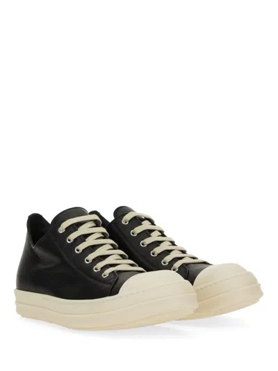 Rick Owens Black Porterville Low Sneaks Sneakers In Black