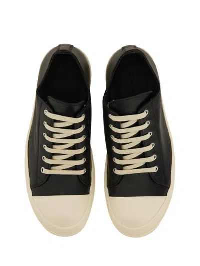 Rick Owens Black Porterville Low Sneaks Sneakers In Black