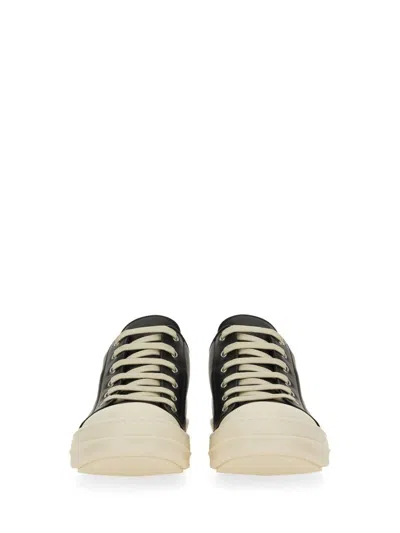 Rick Owens Black Porterville Low Sneaks Sneakers In Black