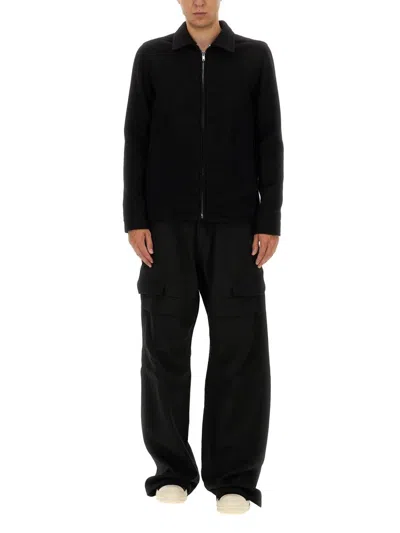 Rick Owens Stefan Wide-leg Brushed Cotton-twill Cargo Trousers