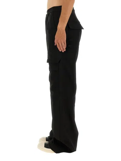 Rick Owens Stefan Wide-leg Brushed Cotton-twill Cargo Trousers