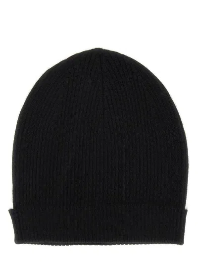 Rick Owens Ribbed Texture Folded Brim Hat In Black