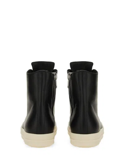Rick Owens Leather Sneaker In Black