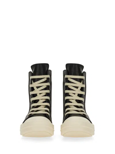 Rick Owens Leather Sneaker In Black