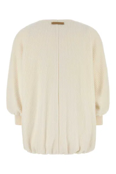Max Mara Wool And Cashmere Knitted Jacket Jackets White In White
