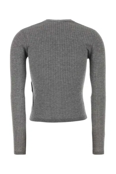 Max Mara Studio Dark Grey Silk Blend Potus Cardigan In Gray