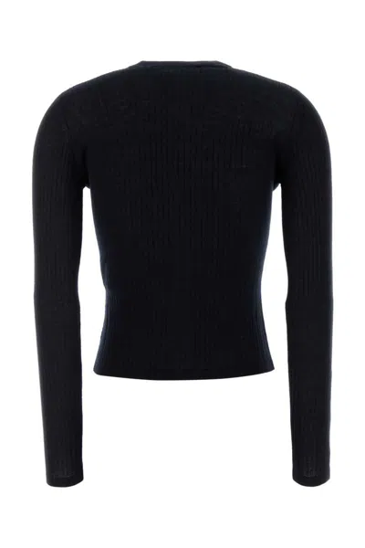 Max Mara Midnight Blue Silk Blend Potus Cardigan In Black