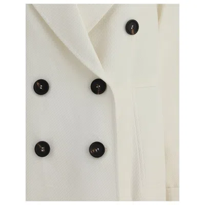Brunello Cucinelli Double-breasted Blazer Blazer And Suits White