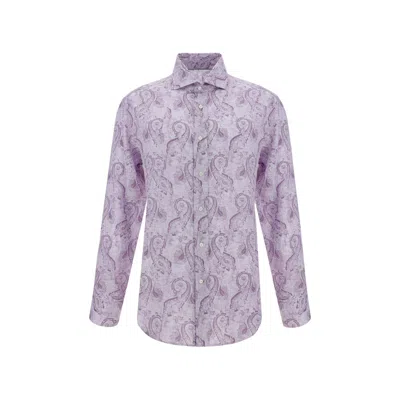 Brunello Cucinelli Linen Shirt Paisley Pattern