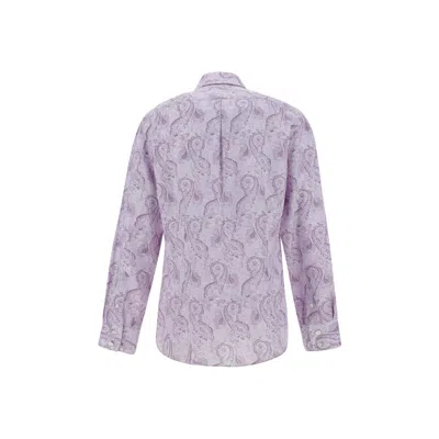 Brunello Cucinelli Linen Shirt Paisley Pattern