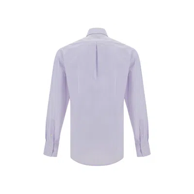 Brunello Cucinelli Men Striped Shirt In Blue