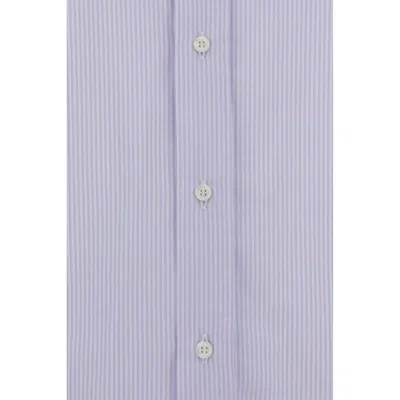 Brunello Cucinelli Men Striped Shirt In Blue