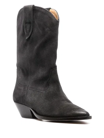 Isabel Marant Duerto Leather Boots In Gray