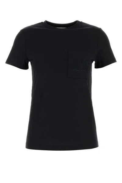 Max Mara T-shirt Papaia In Cotone Nero Donna