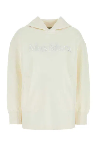 's Max Mara Visiera Logo Jersey Hooded Sweatshirt In White