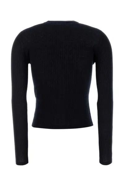 Max Mara Midnight Blue Silk Blend Potus Cardigan In Black