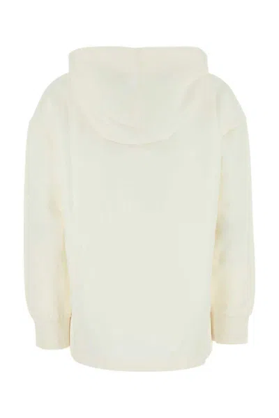 's Max Mara Visiera Logo Jersey Hooded Sweatshirt In White