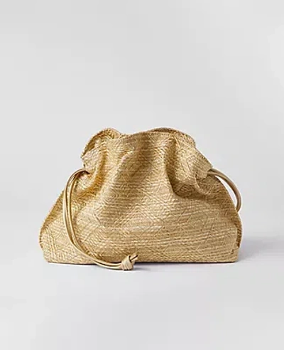 Ann Taylor Metallic Drawstring Clutch Bag