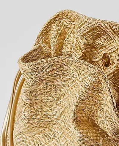 Ann Taylor Metallic Drawstring Clutch Bag