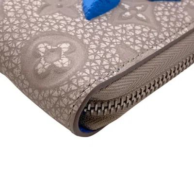 Pre-owned Louis Vuitton Taurillon Blue Gray Leather Wallet (bi-fold) ()