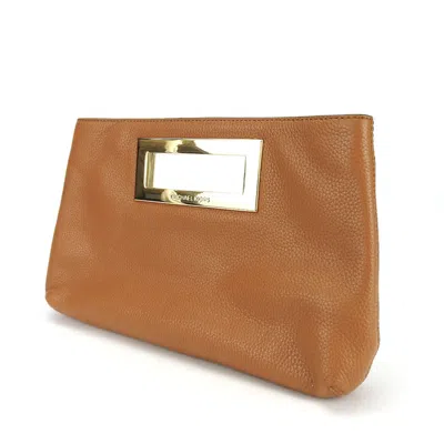 Pre-owned Michael Kors Camel Leather Clutch Bag Handbag ()