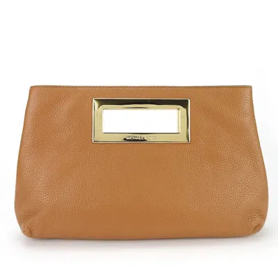 Pre-owned Michael Kors Camel Leather Clutch Bag Handbag ()