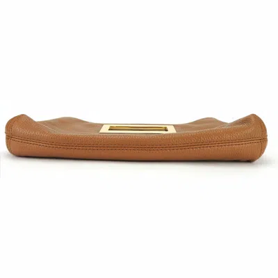 Pre-owned Michael Kors Camel Leather Clutch Bag Handbag ()