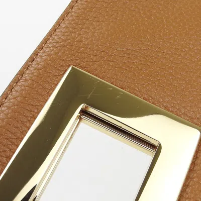 Pre-owned Michael Kors Camel Leather Clutch Bag Handbag ()