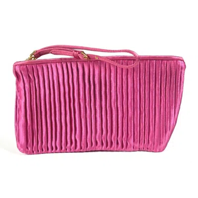 Pre-owned Miu Miu Pink Rayon Silk Clutch Bag Pouch ()