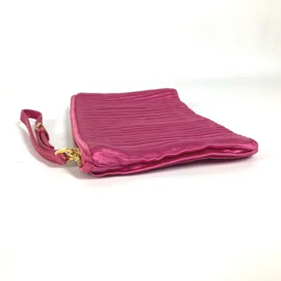 Pre-owned Miu Miu Pink Rayon Silk Clutch Bag Pouch ()
