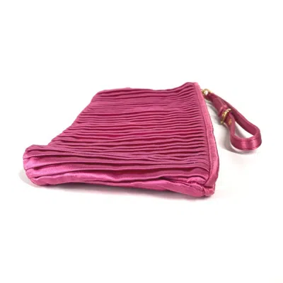 Pre-owned Miu Miu Pink Rayon Silk Clutch Bag Pouch ()