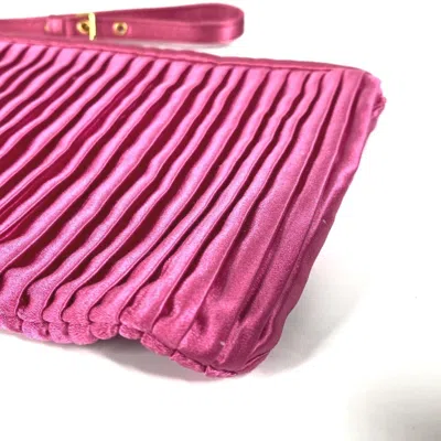 Pre-owned Miu Miu Pink Rayon Silk Clutch Bag Pouch ()