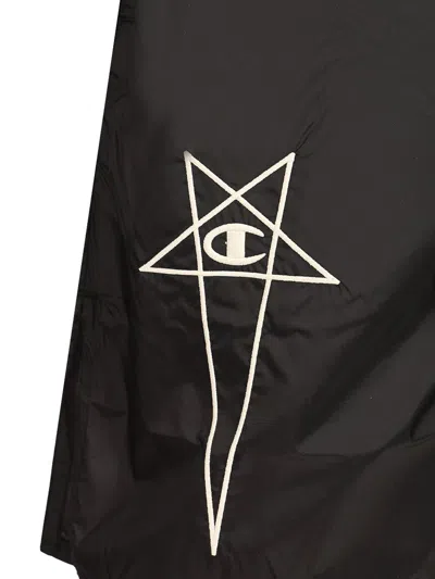 Rick Owens X Champion Bermuda Shorts With Drawstring Trousers Black In Black