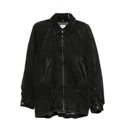 Haikure Zip-front Denim Jacket In Black