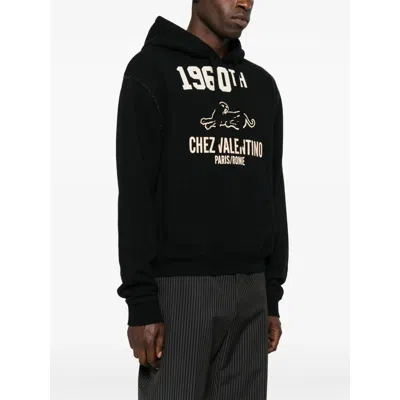 Valentino Cotton Fabric Sweatshirt With Comfortable Fit In Black