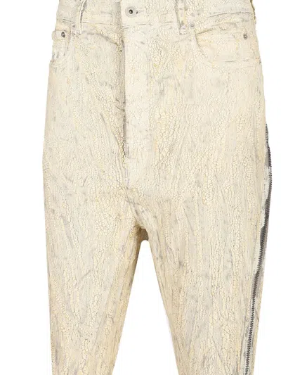 Rick Owens Off-white Hollywood Headon Utility Jeans In Neutral