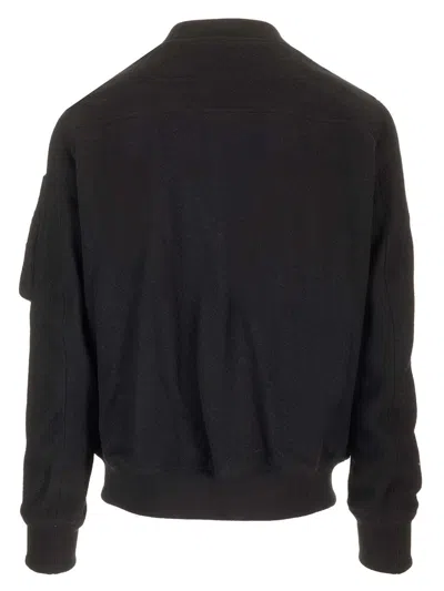 Rick Owens Baseball-collar Wool Bomber Jacket In Black