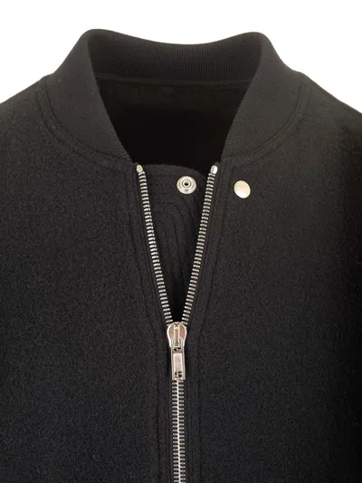 Rick Owens Baseball-collar Wool Bomber Jacket In Black