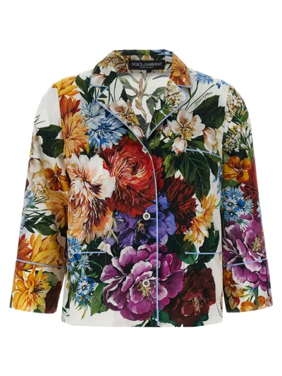 Dolce & Gabbana Floral Pattern Collared Neck Long Sleeves Shirt In Multi