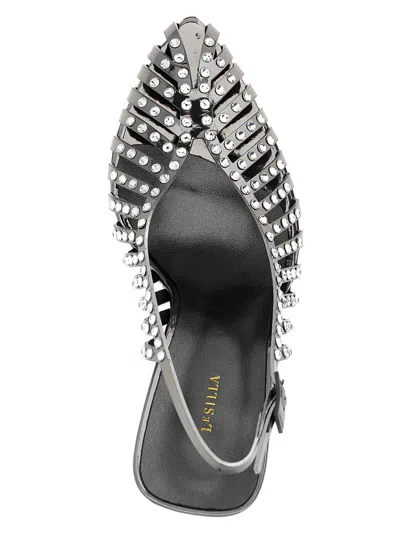Le Silla Cage Pumps Silver In Metallic