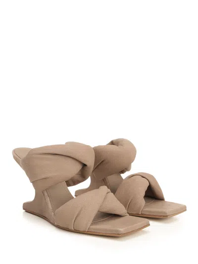 Rick Owens Cantilever 8 Twisted Sandals Beige In Neutral