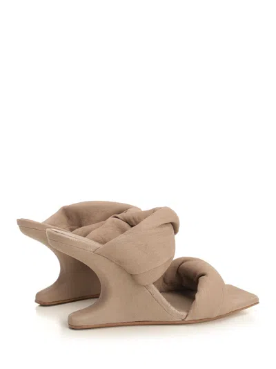 Rick Owens Cantilever 8 Twisted Sandals Beige In Neutral