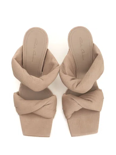Rick Owens Cantilever 8 Twisted Sandals Beige In Neutral