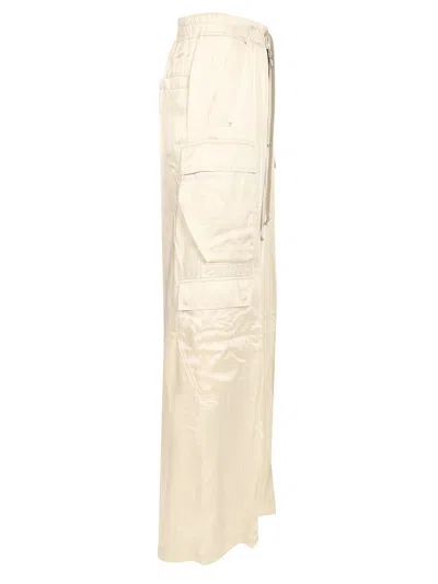 Rick Owens Wide-leg Cargobelas Pants With Adjustable Drawstring Waist In White