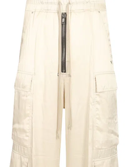 Rick Owens Wide-leg Cargobelas Pants With Adjustable Drawstring Waist In White