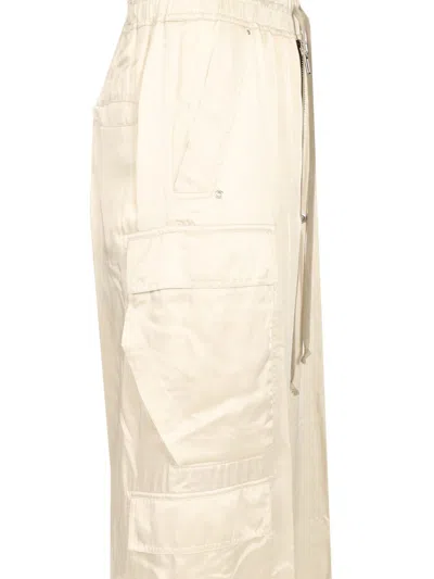 Rick Owens Wide-leg Cargobelas Pants With Adjustable Drawstring Waist In White