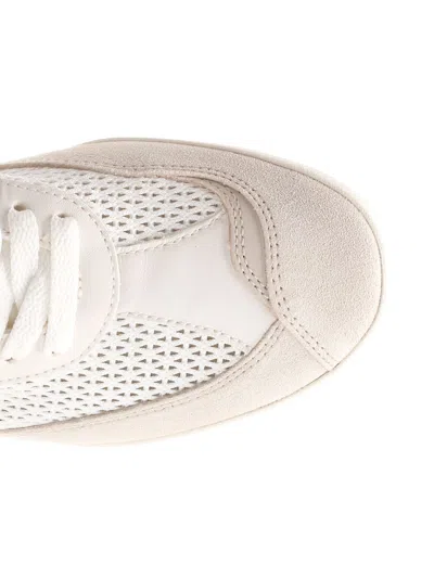 Chloé Kick Low-top Leather Sneakers With Mesh Inserts