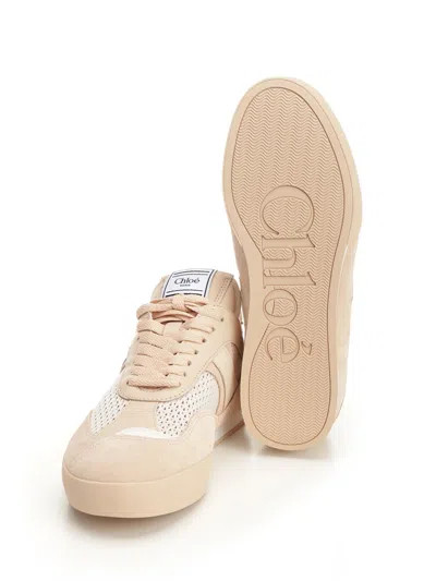 Chloé Kick Leather And Suede-trimmed Mesh Sneakers