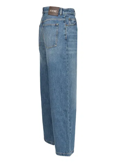 Loewe Cotton Denim Jeans Blue In Blue
